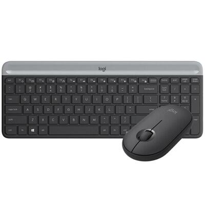 罗技mk470无线键鼠套轻音便携薄