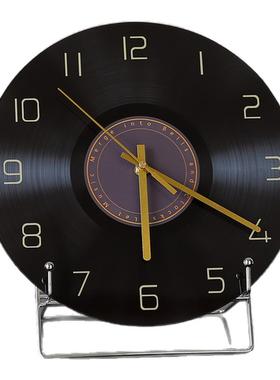 复古黑胶唱片桌面时钟摆件客厅电视柜酒柜家居装饰品新家乔迁礼物