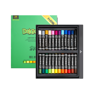 丹可林油画棒diy画生日礼物套装36色超软油性重彩蜡笔24色中小学生儿童画笔送油画棒用纸刮刀工具官方旗舰店