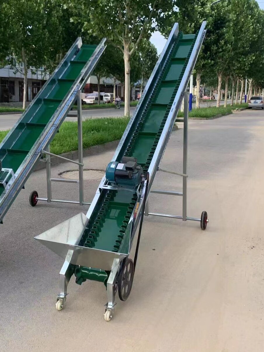 小型家用传送带输送机玉米棒粮食装车咖啡果折叠输送带电动爬坡机