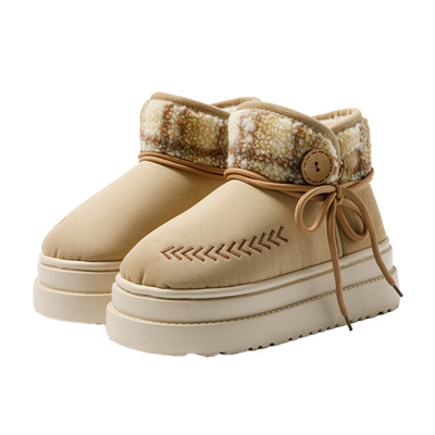 厚底高帮棉拖鞋女秋冬季棉鞋