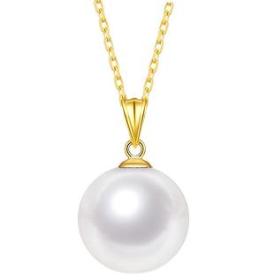 都熙爱迪生淡水珍珠项链吊坠18K金天然珍珠颈链饰女友锁骨链珠宝9