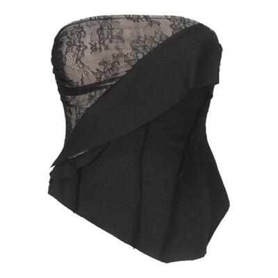 Elywood分割双领抹胸上衣