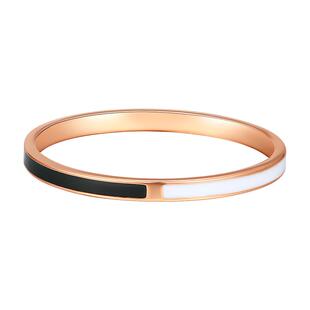 情人节TSL谢瑞麟18K金戒指三色珐琅简约线条素金指环63862