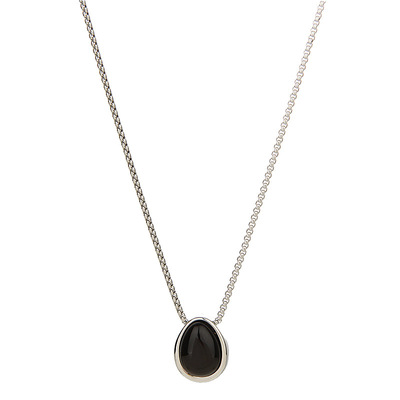 Dopamine Vault」岁晏.黑玛瑙水滴吊坠项链女小众百搭毛衣链配饰