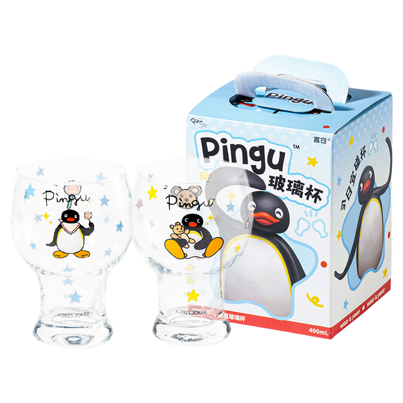 言仓Pingu联名玻璃高脚杯