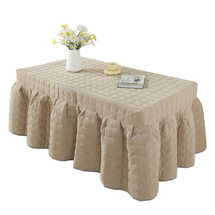 长方形烤火桌子罩套双面绒烤火罩加厚水晶绒电炉罩冬季被罩烤火被