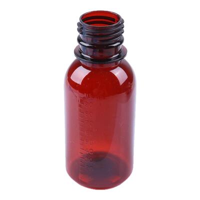 塑料pet棕色糖浆瓶送量杯