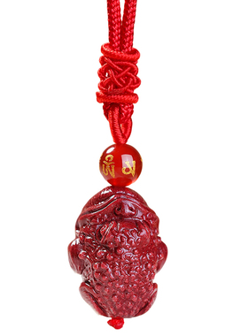 妙韵天然朱砂三足蟾蜍吊坠