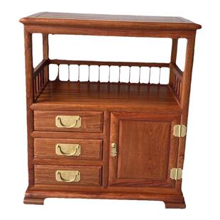 红木餐边柜实木茶水柜简约现代缅甸花梨木酒柜置物架双门储藏小柜