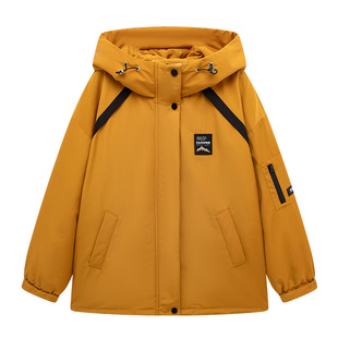 青少年男孩外套加厚新款初中生2025秋冬季高中生羽绒服帅气校服潮