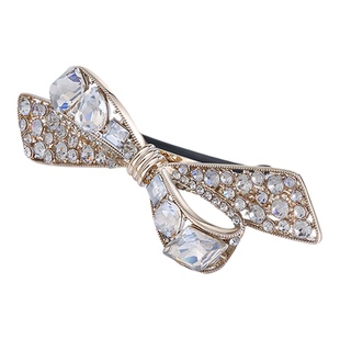 AJIDOU阿吉豆发夹头饰香槟色蝴蝶结横夹发夹刘海夹时尚少女侧边夹