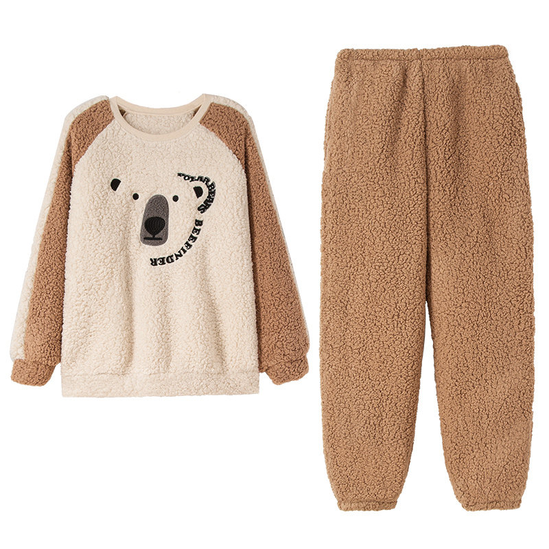 妮狄娅情侣羊羔绒休闲家居服套装