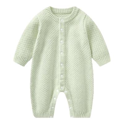 婴儿女宝宝针织连体衣外出服