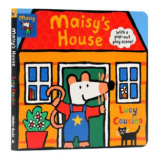 预售 小鼠波波的家立体场景游戏书 Maisy's House英文原版绘本 亲子互动操作纸板书 with a pop-out play scene 作者Lucy Cousins