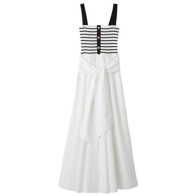 FRAY I.D2026春夏新品优雅时尚针织拼接吊带连衣裙FWNO261093