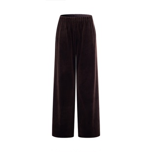花拾 新中式加绒加厚丝绒长裤子气质下装垂坠感国风休闲裤秋冬款