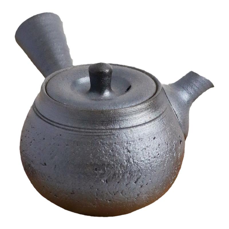 日本常滑烧急须 一房 -16南蛮肌120ml 纯手工日式紫砂侧把陶茶壶