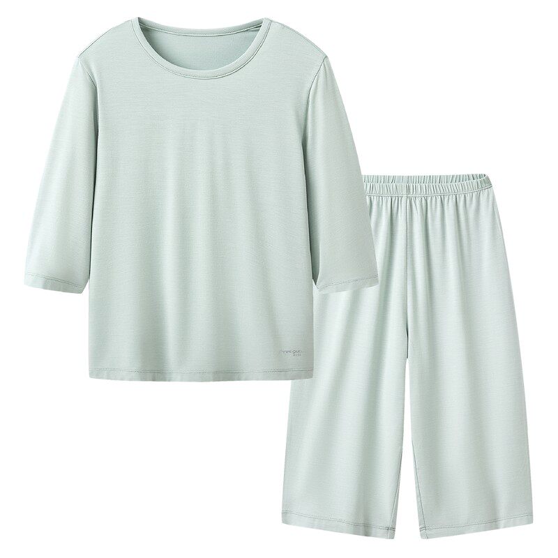 三枪threegun儿童空调服透气套装男童凉感莫代尔防螨抑菌家居服