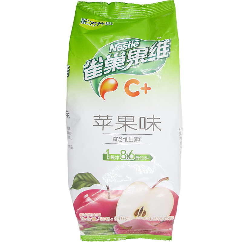 雀巢柠檬C芒果橙苹果冰糖雪梨黑加仑840g克*12袋果维果汁粉饮料机