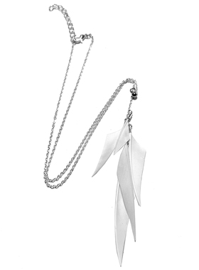 黑鸟原创羽毛项链黑白锁骨链简约男女长吊坠小众流苏挂件简洁几何