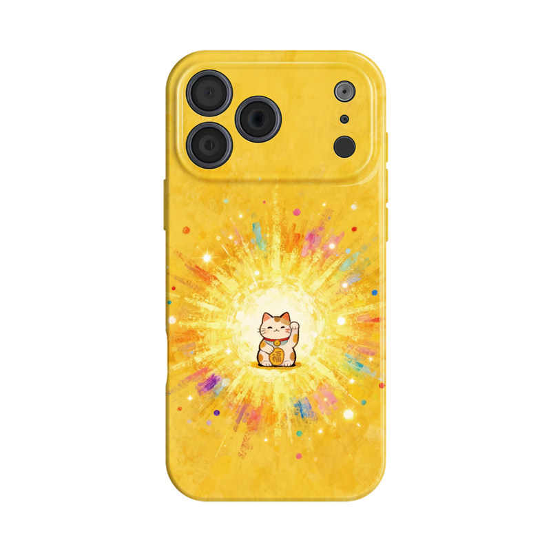 金光招财猫~好运油画ins适用iphone17promax手机壳苹果16华为nova14mate80小米15opporeno13vivox200一加ace6
