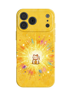 金光招财猫~好运油画ins适用iphone17promax手机壳苹果16华为nova14mate80小米15opporeno13vivox200一加ace6
