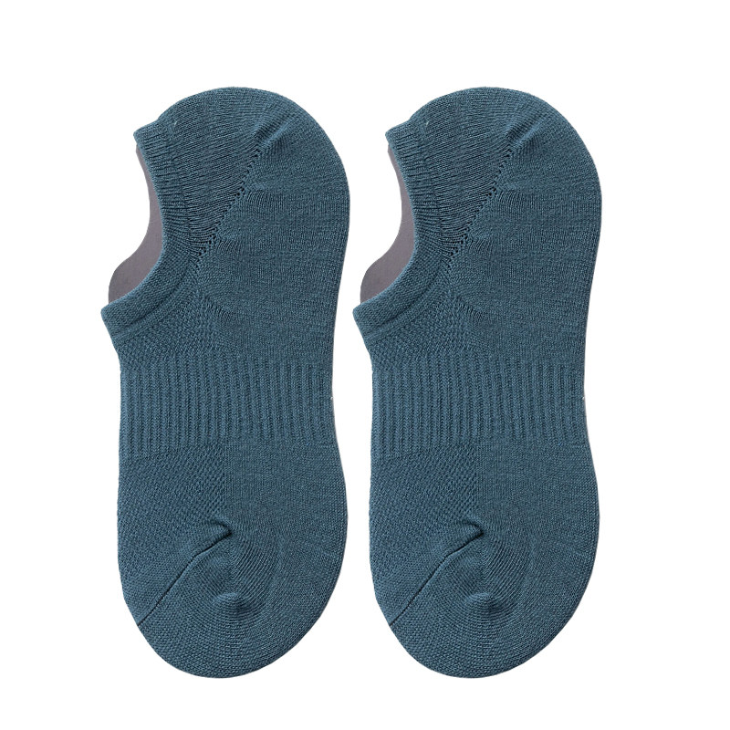 男士浅口短袜夏隐形袜子低帮防臭短筒船袜纯棉薄款镂空网眼袜束腰
