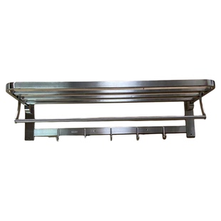 70cm加厚拉丝毛巾架不锈钢304打孔浴巾架卫生间毛巾架折叠置物架