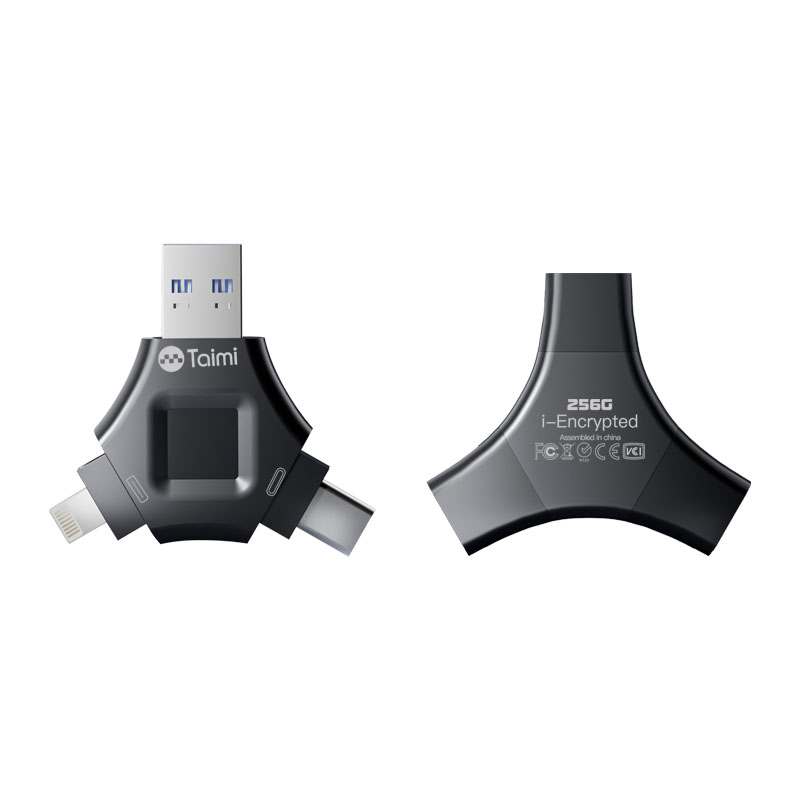 苔米正品指纹加密U盘大容量高速USB3.0苹果TypeC手机电脑两用优盘