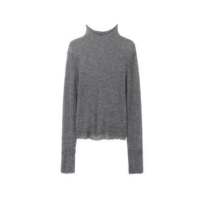 REVAN芮范设计师款微高领假两件破洞毛衫RM90601168