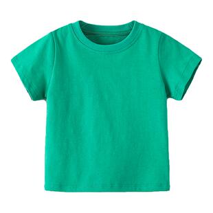 童上衣夏装新款a类儿童t恤纯棉短袖中大童装男孩体恤白色女童夏季