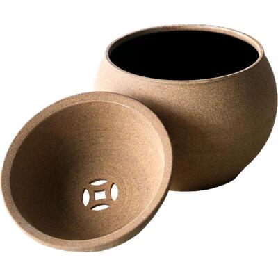 茶道日式风手工土陶建水抹茶碗