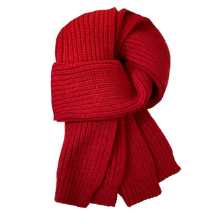 周也同款新年红色围巾女过年纯色加厚保暖围脖2026新款高级感百搭