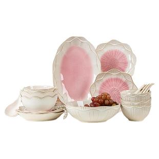 玉泉陶瓷餐具碗餐盘早餐碟子家用面碗盘子新款釉下彩碗碟创意饭碗