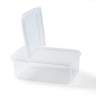翻盖保鲜盒半掀开透明收纳盒超市塑料展示盒PP商用摆摊食品调味盒