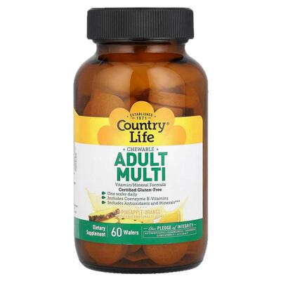 乡村生活,Chewable Adult Multi，菠萝橙味，60 片