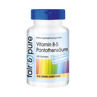 fairpure德国进口维生素b5泛酸片缓解抗生素副作用腹泻vb180片/瓶