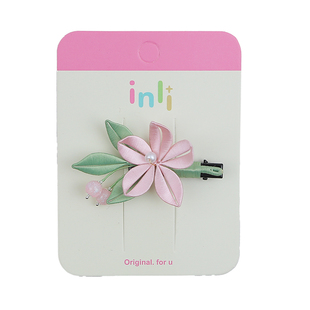 东方诗意 中国风手工缠花发夹女宝宝文艺风刘海夹儿童高级感边夹