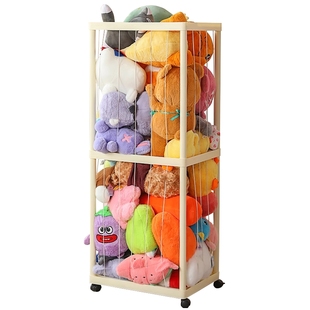 毛绒玩具公仔玩偶收纳架装娃娃收纳桶收纳神器弹力绳防滑万向轮款