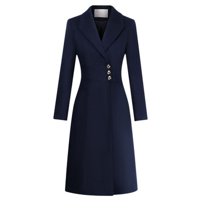 职业羊毛呢大衣女中长款工装礼服