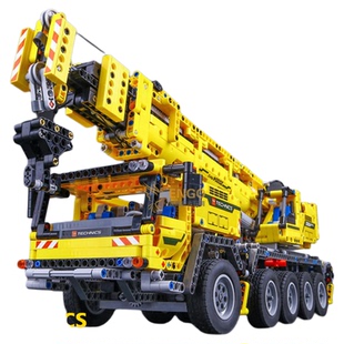 拼图拼搭42009电动起重机吊车双模式高难度拼装中国积木玩具20004