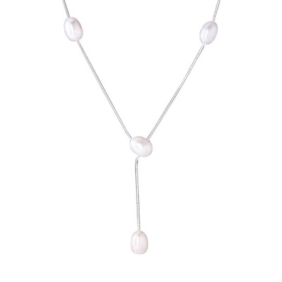 官方正品瑞秋同款天然珍珠项链925纯银时尚百搭小众轻奢风