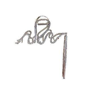 新款流苏链条抓夹后脑勺盘发鲨鱼夹大号金属发饰头饰蛇形女夏季