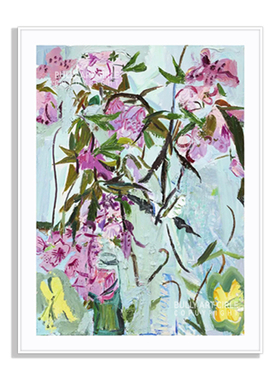 闫平早春的樱花玄关竖幅潮流版画
