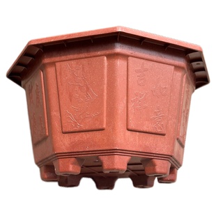 八角塑料花盆大号特大号加厚红色种树盆景三角梅龙缸盆包邮无托盘