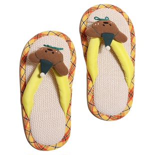 Farfary番薯泥可爱日系拖鞋女夏家居室内软底防滑静音人字拖外穿