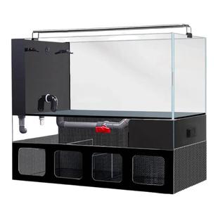 新款一体式溢流溪流缸底滤超白鱼缸原生态客厅家用金晶玻璃金鱼缸