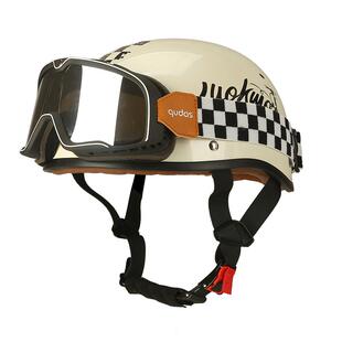 德国qudas奇达士日式复古半盔四季电瓶电动摩托车头盔男女3C认证