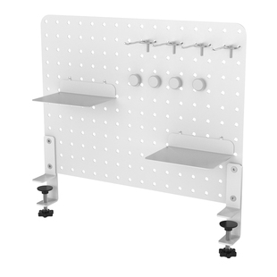 卓猫白色免打孔桌上夹桌立式洞洞板电脑桌电竞房五金铁艺置物架